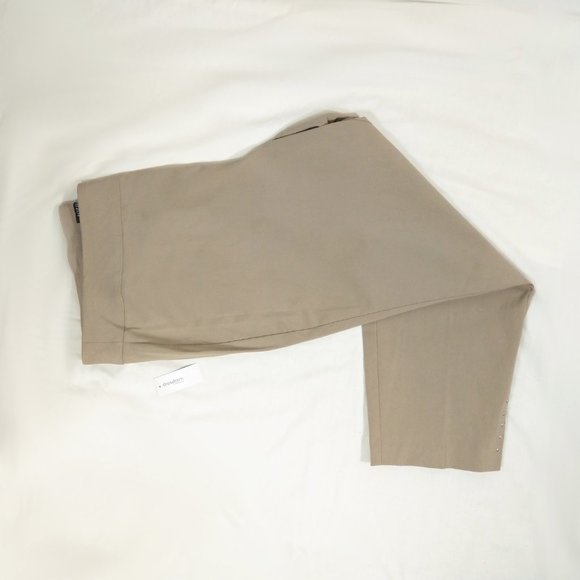 NWT 24/24W Roz & Ali Rayon-Blend Tan Ankle Pants - Picture 3 of 7